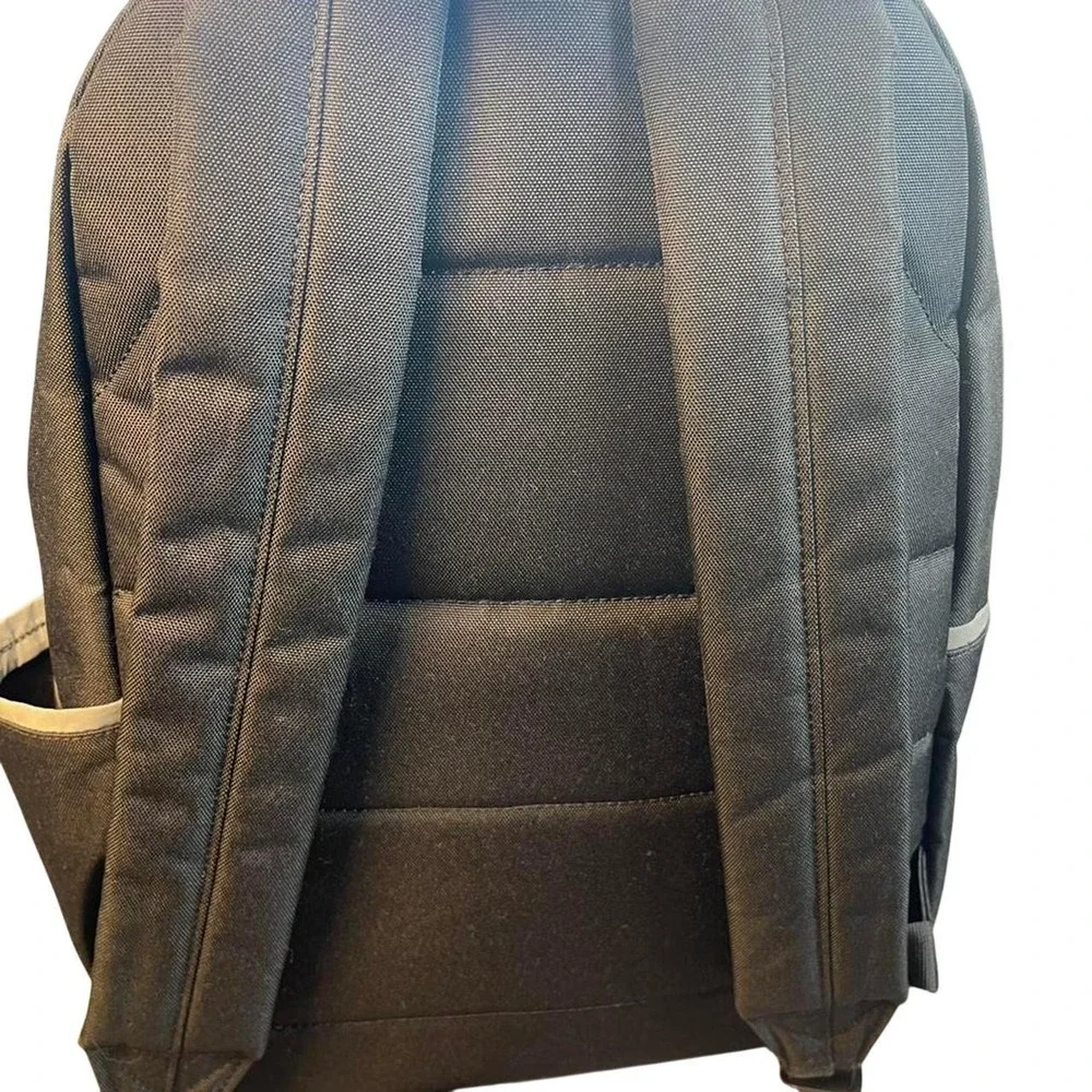 Black Carhartt canvas WIP backpack with bottle holder/ pocket